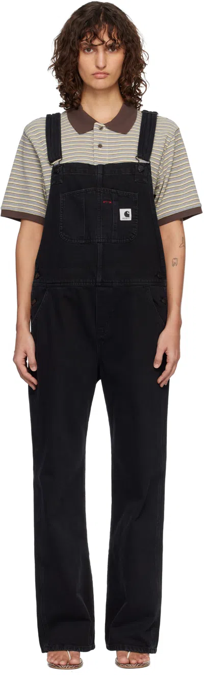 Carhartt Black Bib Straight Denim Overalls