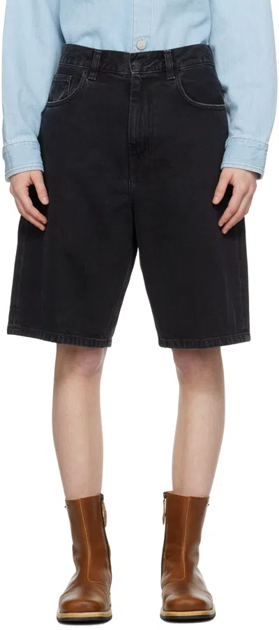 Carhartt Brandon Loose Fit Cotton Shorts In Black
