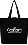 Carhartt Black Canvas Graphic Large Tote In Label Script Print