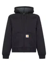 Carhartt Black Car-lux Hooded Jacket Zip-up Hoodie In Black