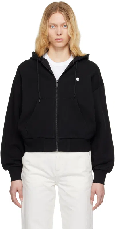 Carhartt Black Casey Hoodie In Black / Silver