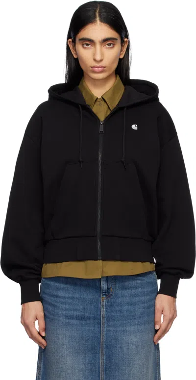Carhartt Black Casey Hoodie In Black/silver