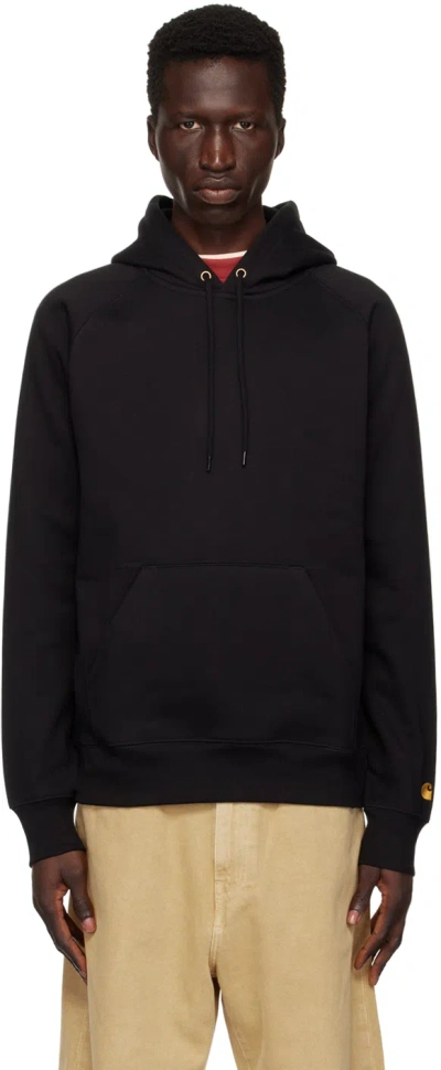 Carhartt Wip Black Cotton Blend Hooded Chase Sweat