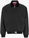 Carhartt Black Corduroy Collar Logo Jacket In Black