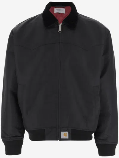 Carhartt Black Corduroy Collar Logo Jacket