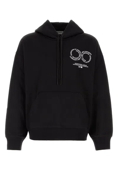 CARHARTT HOODED ROTATION SWEAT IN MISTO COTONE NERO  UOMO