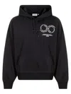 Carhartt Hooded Rotation Sweat In Misto Cotone Nero  Uomo In Black