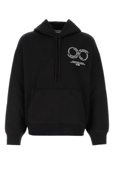 CARHARTT BLACK COTTON BLEND HOODED ROTATION SWEAT