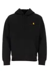 Carhartt Wip American Script Hooded Cotton Sweatshirt In Black