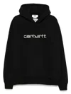 Carhartt Wip Logo Embroidered Drawstring Hoodie In Black