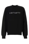 Carhartt 'rivet Script' Print Crewneck Sweatshirt In Black