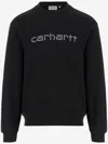 Carhartt 'rivet Script' Print Crewneck Sweatshirt In Black