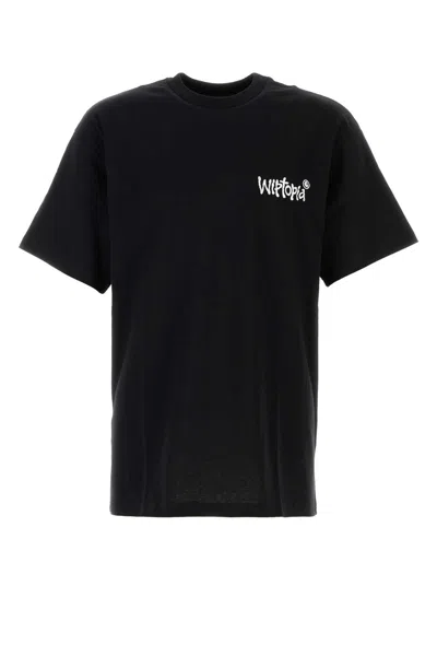 Carhartt Cotton Short Sleeve Script T-shirt In Black