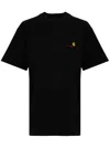 Carhartt Black Cotton T-shirt With Embroidered Gold Logo  Wip