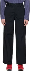 Carhartt Black Craft Trousers In Black Rinsed