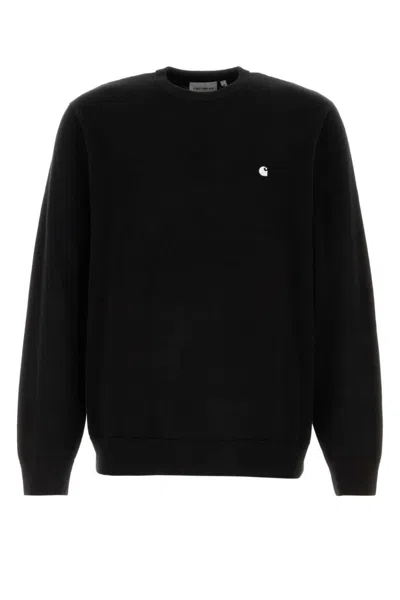 CARHARTT BLACK CREWNECK LOGO SWEATER