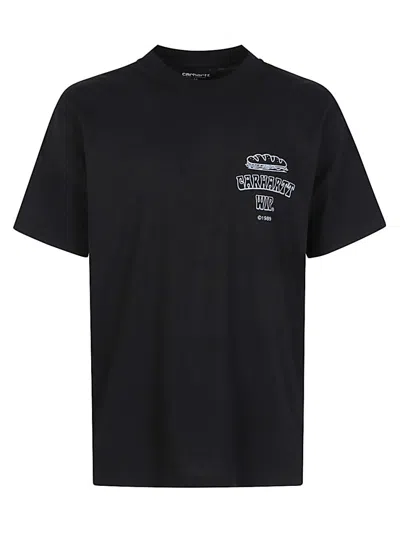 CARHARTT BLACK CREWNECK PRINTED T-SHIRT