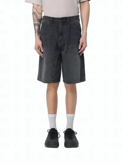 Carhartt Black Denim Utility Shorts With Multi-patch Pockets In Gray