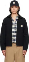 Carhartt Structured Collared Front Pocket Long Sleeve Jacket In 00e4o Black / Black