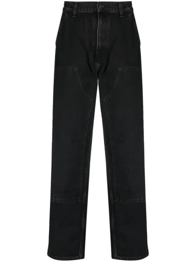 CARHARTT BLACK DOUBLE KNEE DENIM JEANS