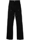 Carhartt Double Knee Straight-leg Cotton-canvas Carpenter Trousers In Black