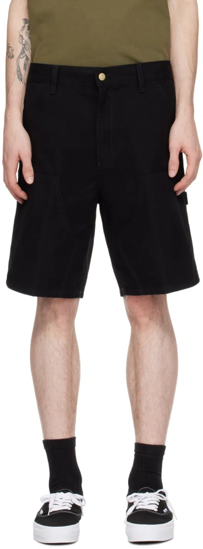 Carhartt Black Double Knee Shorts In 89 Black