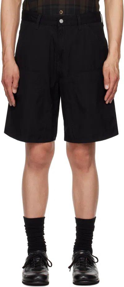 Carhartt Black Double Knee Shorts In 8902 Black