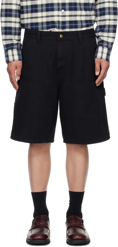 CARHARTT BLACK DOUBLE KNEE SHORTS