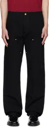 Carhartt Relaxed Straight-leg Jeans With Utility Pockets And Rivet Details In Black