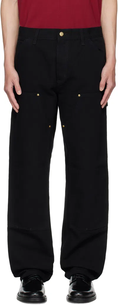 CARHARTT BLACK DOUBLE KNEE TROUSERS