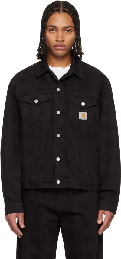 Carhartt Work In Progress Everson Denim Trucker Jacket In Black