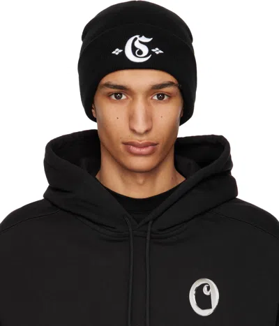 Carhartt Black Greatest Hits Beanie In K02xx Black / Wax