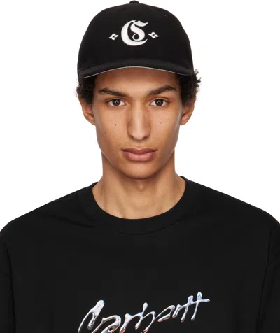Carhartt Black Greatest Hits Logo Cap In K02xx Black / Wax