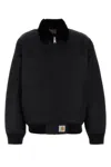 Carhartt Black Grey Nylon Santa Fe Alumni Jacket In Black