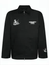 Carhartt Black Jacket With Structured Collar And Intricate Embroidery In Black