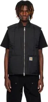 Carhartt Sleeveless Cotton Blend Vest With Front Pockets In Black