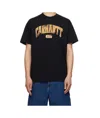 Carhartt Cotton Crew Neck T-shirt With Graphic Print In Black