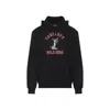 Carhartt Graphic Print Black Hoodie With Drawstring Hood And Ribbed Details In Black