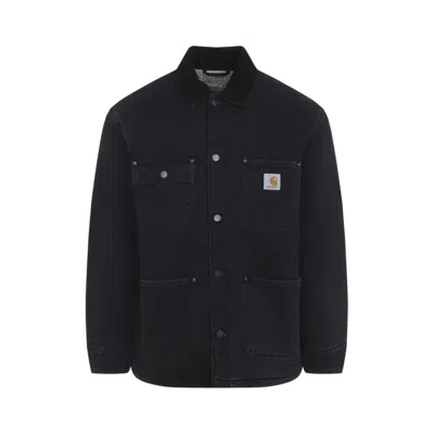 Carhartt Utility Work Coat Front Pockets In Black