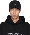 Carhartt Logo Baseball Cap In 0d2xx Black / White