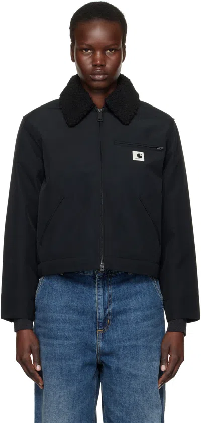 Carhartt Black Newkirk Jacket In Black/camo Leo Tama