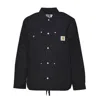 Carhartt Michigan Corduroy-trimmed Organic Cotton-canvas Chore Jacket In Black