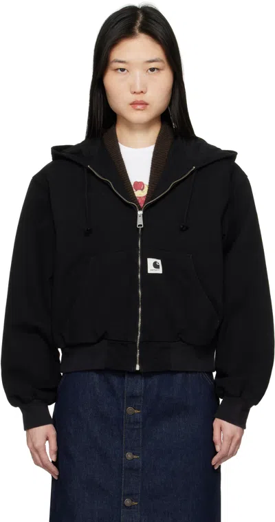 Carhartt Black Og Active Jacket In Rinsed Black