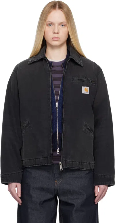 Carhartt Black Og Detroit Denim Jacket In Brown