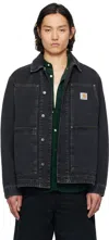 Carhartt Black Denim Og Double Front Jacket In 8906 Black