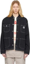 Carhartt Black Og Michigan Denim Jacket In Black Stone Washed