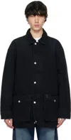Carhartt Two-way Zipper Coat In 00e4o Black / Black