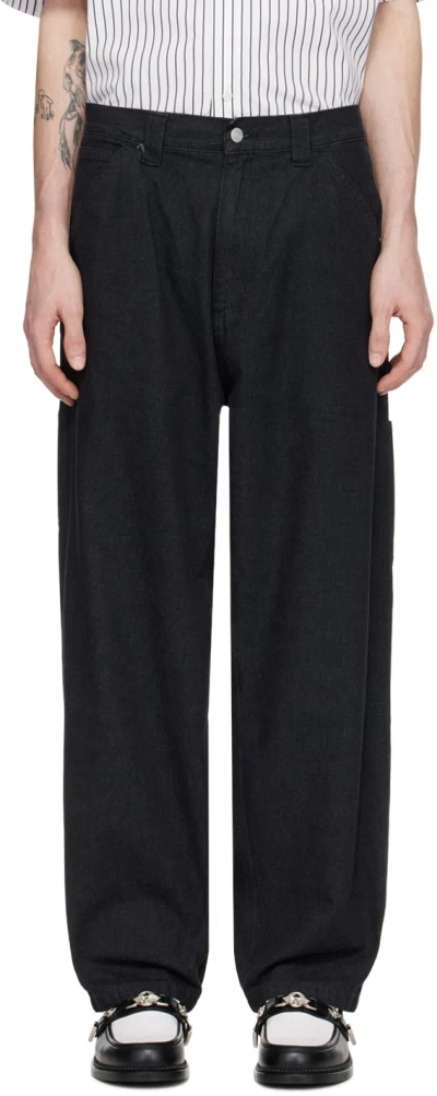 Carhartt Black Og Single Knee Denim Trousers In 89 Black