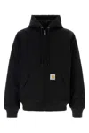 Carhartt Organic Cotton Hooded Blazer Kangaroo Pockets In Black
