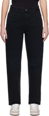 Carhartt Black Pierce Trouseres In Stone Canvas Black